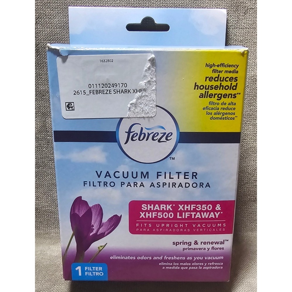 Febreze Vacuum Filter Shark XHF350 XHF500 Lift-Away Spring & Renewal Scent 2615